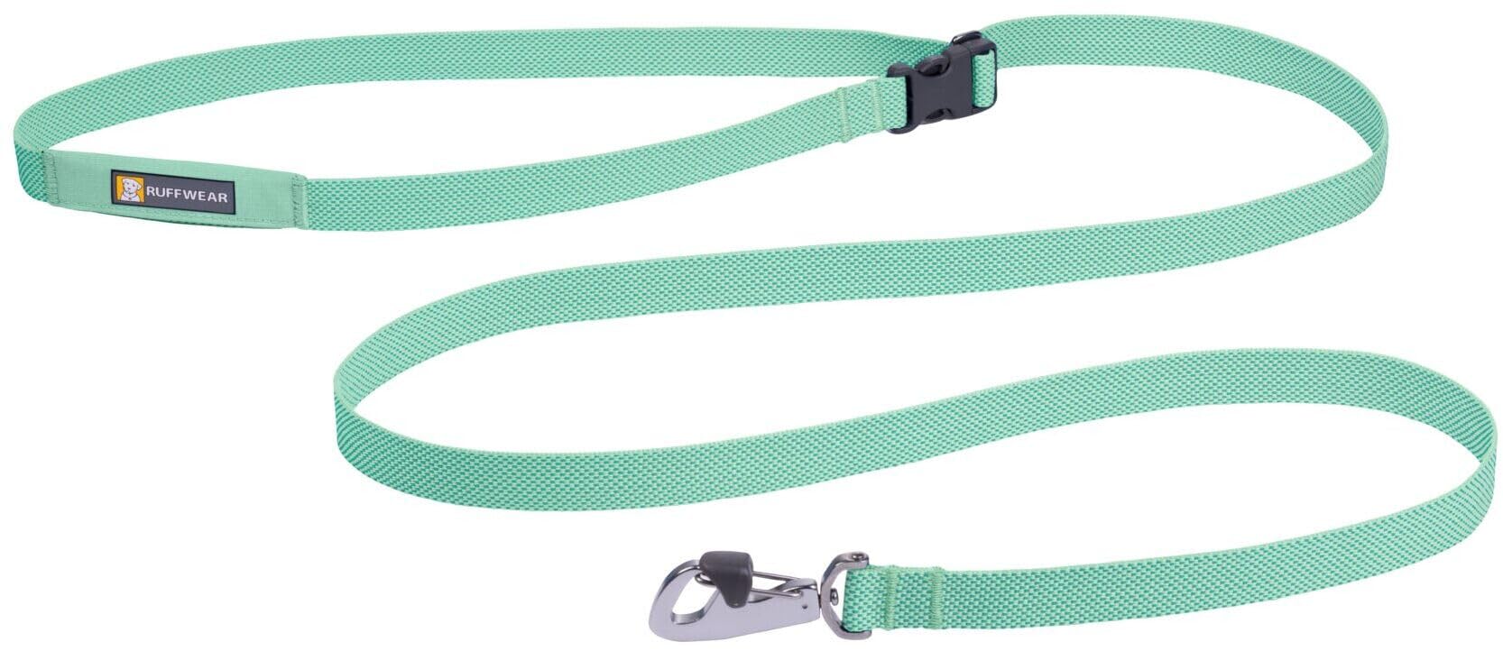 RUFFWEAR Flagline Dog Leash, Fast Lightweight Strong Lead, 2-in-1 Hand Held or Waist for Running, Adjustable, Built-In Storage Pocket & Secure Lockable Crux Clip, Sage Green (One Size, All Breeds)