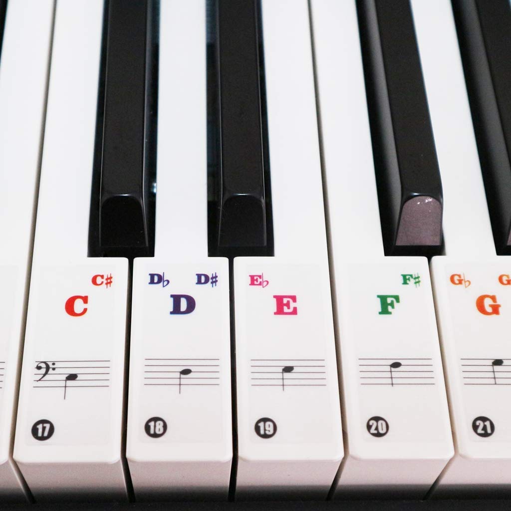 Piano Stickers For 37/49/61/88 Key Keyboards Removable Replacement Stickers