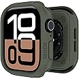 elkson Compatible with Apple Watch 46mm Bumper Case, Quattro Series Rugged Case for Apple Watch and iWatch Series 10 X, Military Grade Durable Protective Cover, Flexible Shock Proof, Green