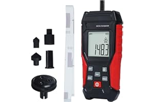 JuviPerpric 2-in-1 Digital Tachometer, Handheld Contact 3~19999RPM & Non-Contact 3~99999RPM Meter with 4 Probes,Hold Data, RPM Tachometer for Small Engines
