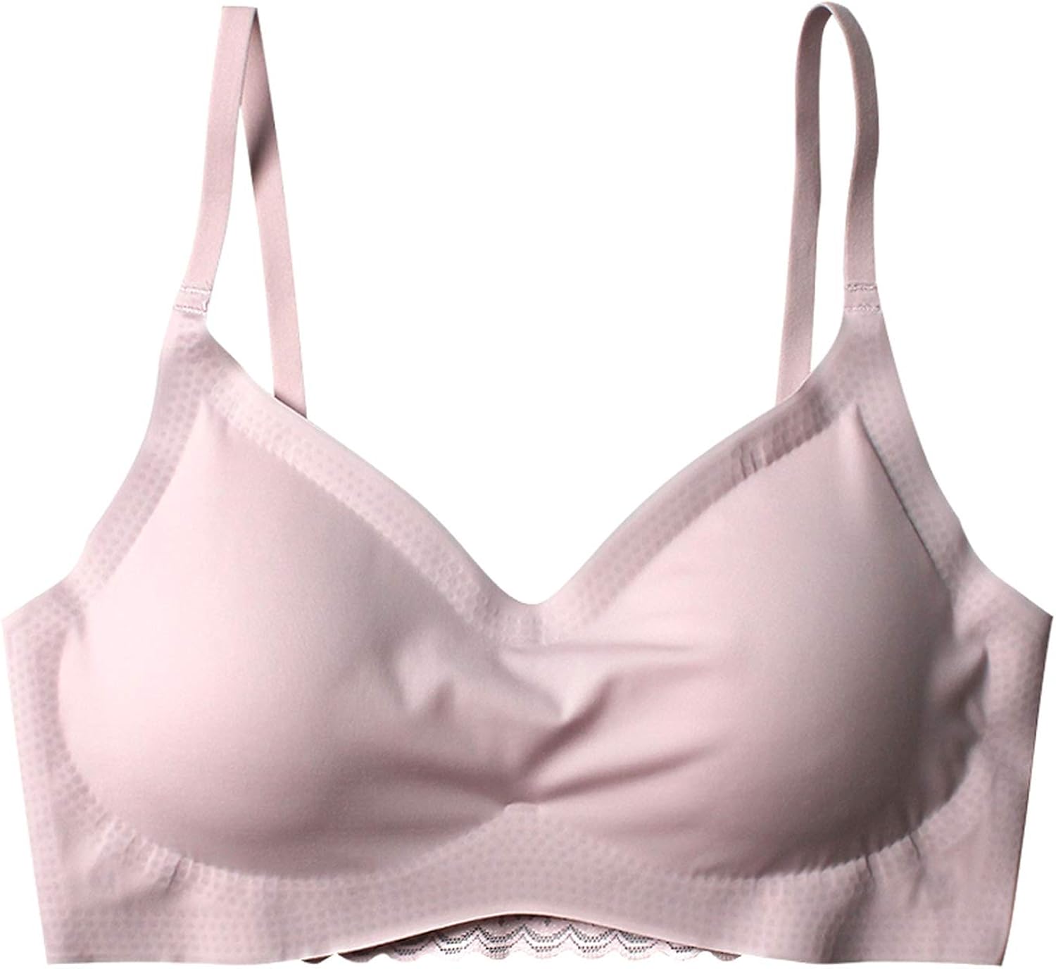 Thin Push Up Vest Bra Women Ice Silk Seamless Underwear Soft Comfortable Sleep Top with Chest Padded Plus Size