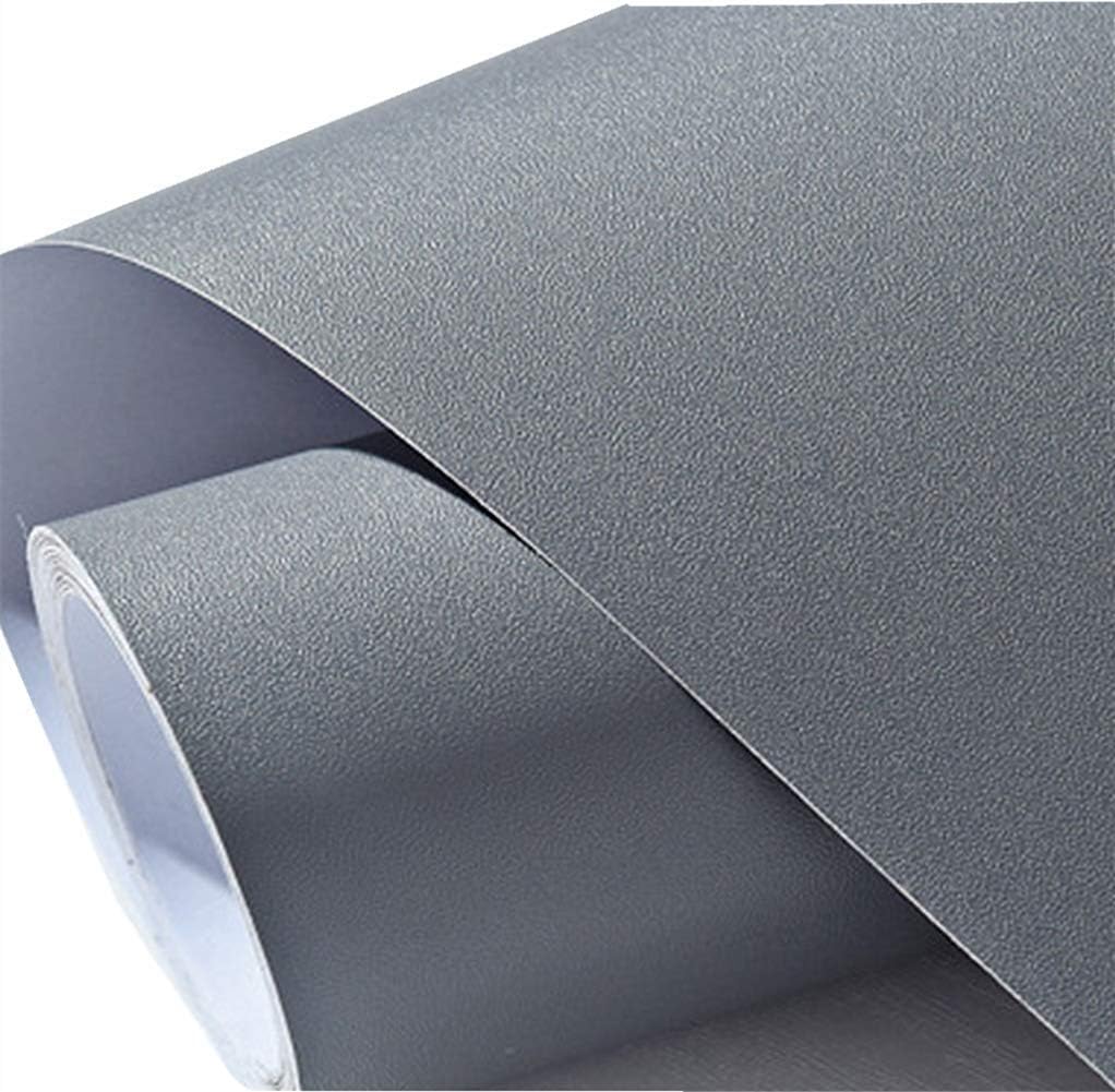 REDODECO Solid Color Matte Textured Vinyl Adhesive Paper Peel Stick Wallpaper Adhesive Cabinet Shelf Liners Decal,15.8inch by 79inch (Gray)