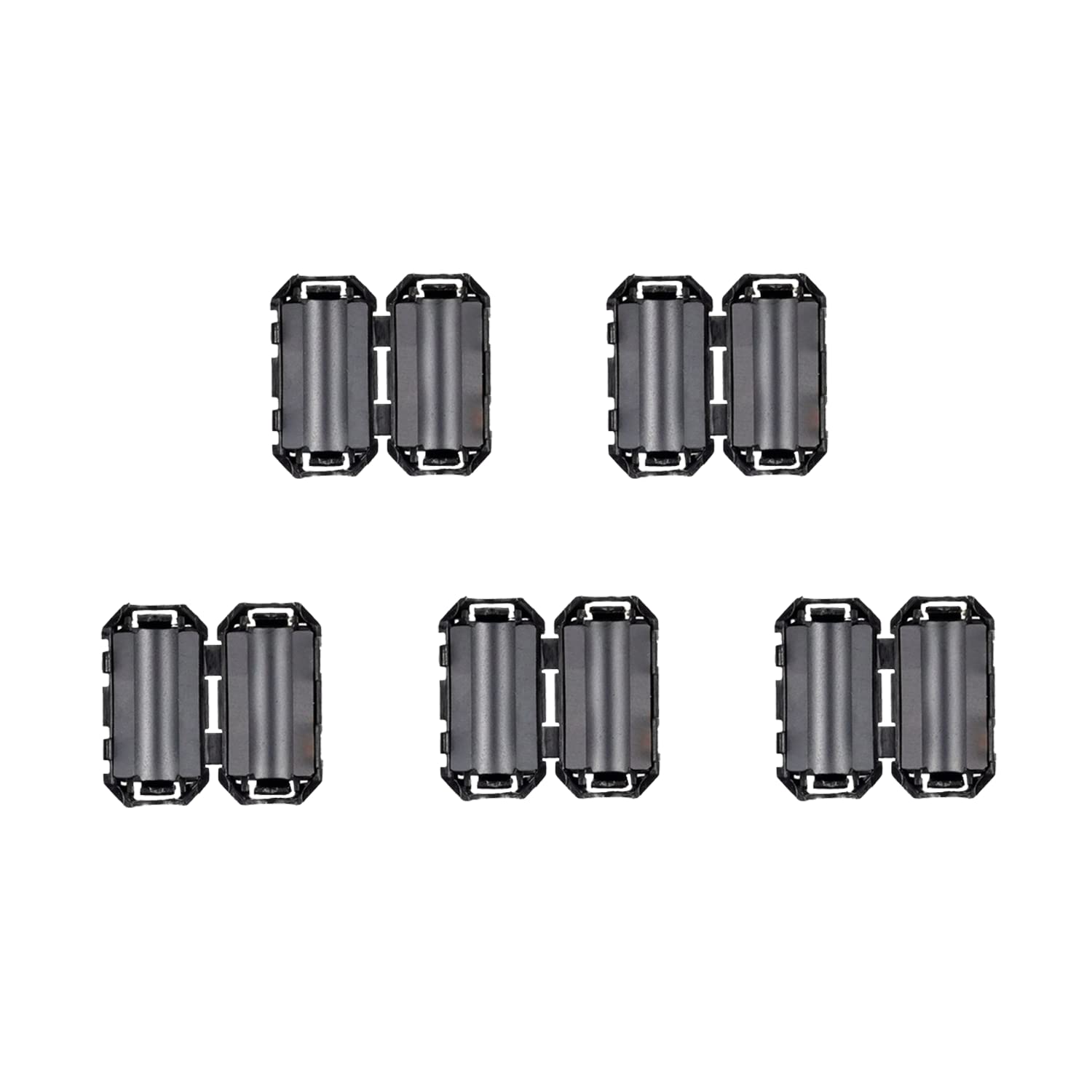 HUAREW Noise Suppressor Cable Clamp Black Clip Type Ferrite Ring RFI EMI for 7mm (Pack of 5)