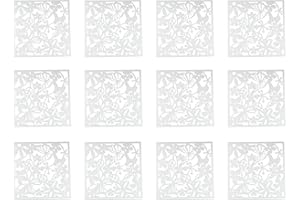 Artistic 12pcs Hollow Room Divider Screens DIY Hanging Curtain Panels for Innovative Home Decoration (white)