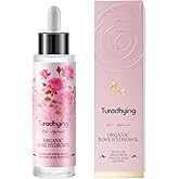 Pure Organic Rose Hydrosol in Dropper Bottle | Rosa Rugosa Flower Water for Deep Hydration, Plump & Smooth Skin | Nourishing Facial Essence for Wrinkle-Resistant Glow