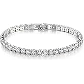 SDA Iced Out Diamond Tennis Chain Bracelets Stainless Steel Water Proof Never Fade 3.0mm/4.0mm Round 5A Cubic Zirconia Bracelets for Women and Men