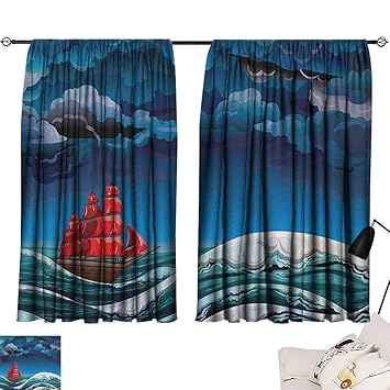 Amazon Com Michaeal Nautical Background Darkening Curtains