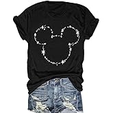 Women Magic Kingdom Castle Shirt Vintage Flower T Shirt Funny Boho Graphic Tees Short Sleeve Summer Tops