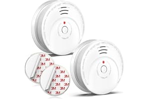 Jemay Smoke Detector, Smoke Alarm with Advanced Photoelectric Technology, Smoke Detector with Test Button and Low Battery Reminder, Fire Alarm with Battery Backup Used in Home, AW106, 2 Packs