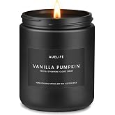 Auelife Fall Candle, Vanilla Pumpkin Scented for Home, Soy Wax | Autumn aromatherapy candle; 50-Hour Burn; Fall home decor; Holiday gift for women men