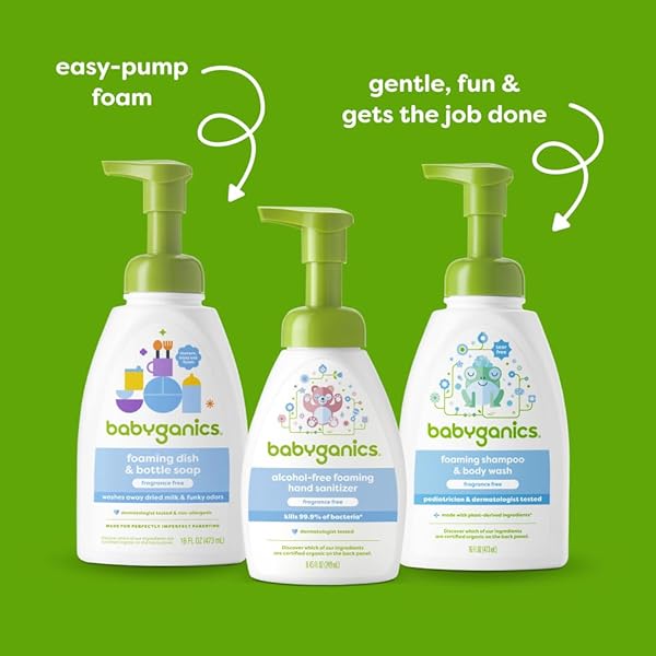 BABYGANICS FOAMING DISH SOAP, PUMP BOTTLE, FRAGRANCE FREE, 16 OZ.