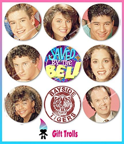 Saved by the bell - Pinback Button - 80's and 90's Tv Show - Sitcom - Saturday Mornings - Teen - Bayside High Tigers - Zach Morris - Screech