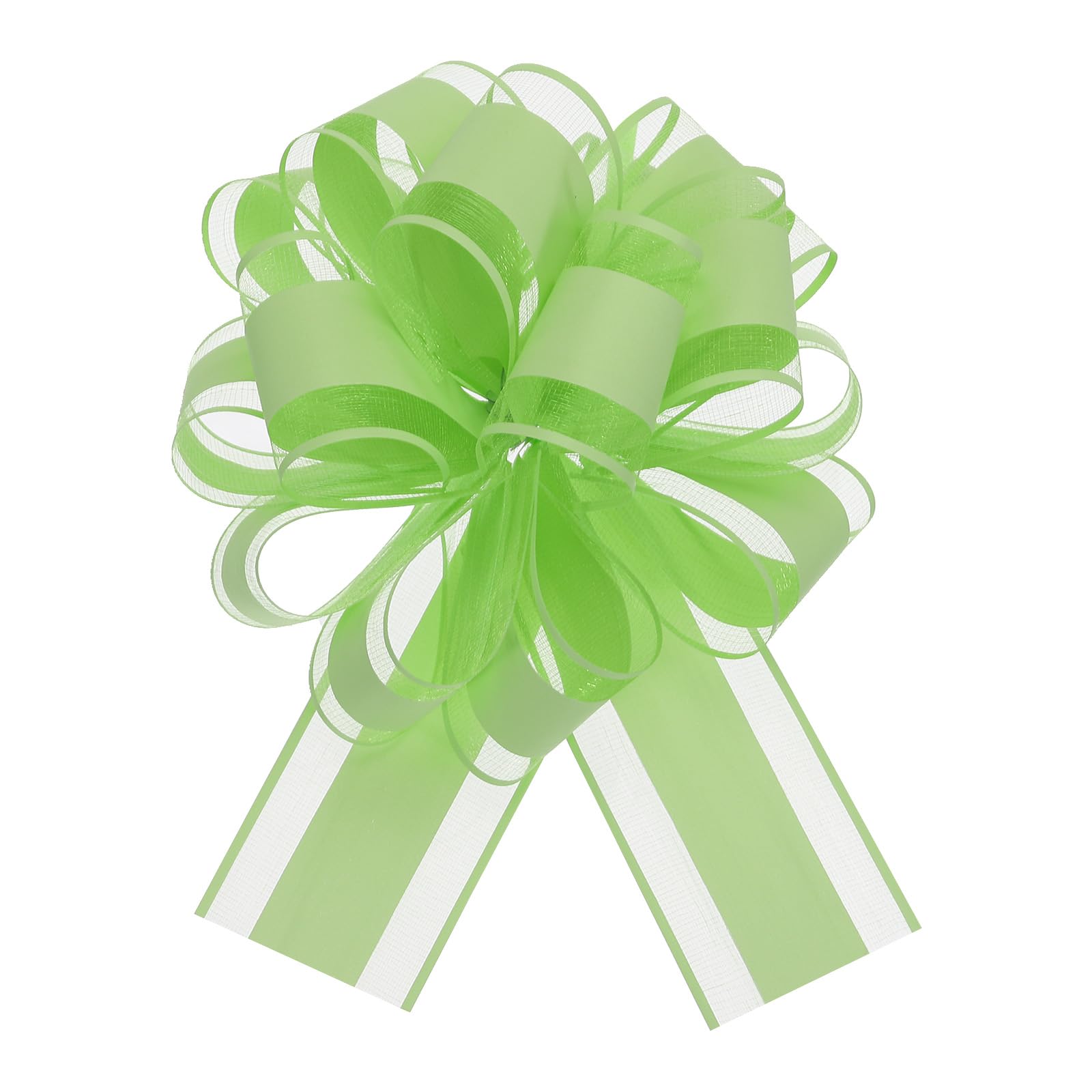 Uxcell 20pcs 6 Inch Large Big Pull Bow Organza Gift Wrapping Bows Ribbon for Wedding Car Baskets Presents Christmas Bow, Light Green