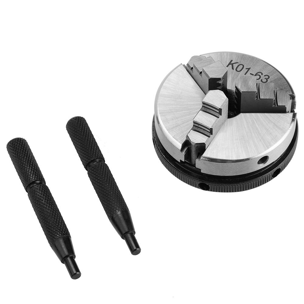 3Jaw Chuck, SelfCentering Chuck 3Jaw Manual Lathe Chuck K0163/M14 Woodworking Lathe Chuck