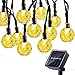 Icicle Solar String Lights 20FT 30 LED Crystal Globe Lights with 8 Modes, Solar Powered Waterproof Fairy Lights for Outdoor Garden Patio Backyard Xmas Holiday Party Decor, Warm White