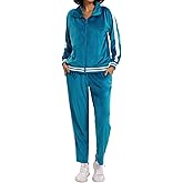 Navisting Women's Velour Tracksuit Zip-Up Jacket and Jogger Pants with Pockets Sweatsuit Loungewear Set 2 Piece Loose Fit