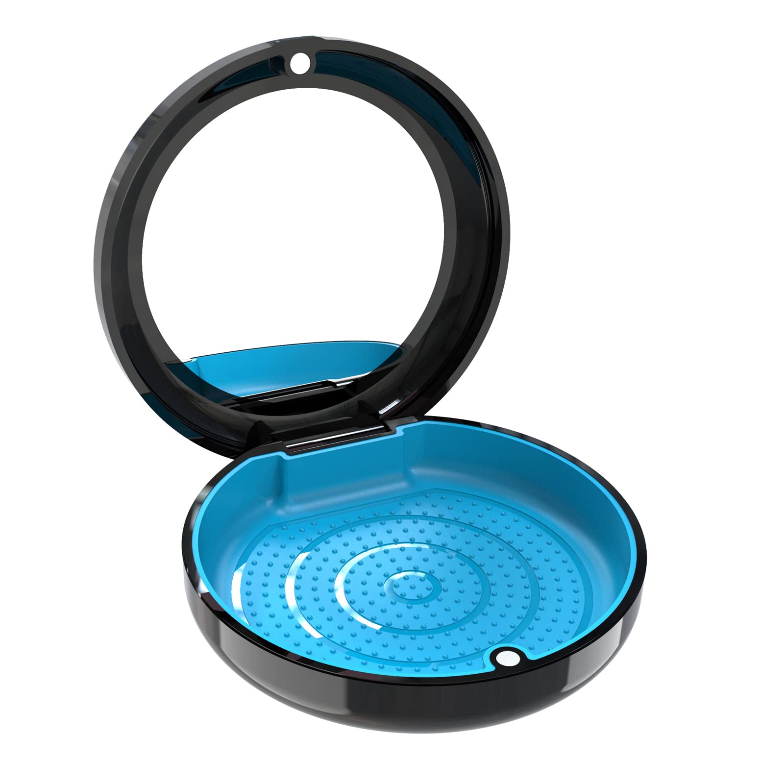 BVN Retainer Case with Mirror, Black Orthodontic Storage Box - Portable Holder for Braces, Aligners, Mouth Guards, Night Guards & Dentures