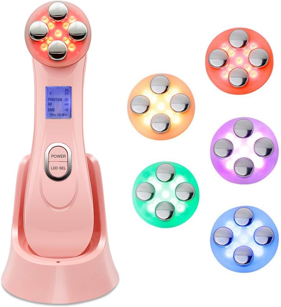 5 in 1 Skin Tightening Machine Wrinkle Acne Remove EMS Face Lifting Machine Warming Face Firming Machine Facial Toner Device for Women