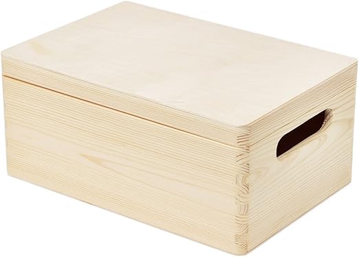 8,2 L Caja Caja de madera caja de madera con tapa: Amazon.es: Hogar