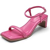 DREAM PAIRS Womens Heels Open Toe Ankle Strap Square Cute Wedding Party Sandal Comfort Dress Shoes Hera