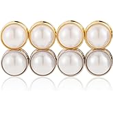 Strong Magnets Pearl Safety Magnetic Pins for Clothes Scarves Niqab Hijab Magnet for Women Girls (C-Gold&Brown)