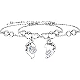 URMWMOO Wave Bracelets 925 Sterling Silver Wave Bestie Bracelets Beach Jewelry Birthday Christmas Friendship Gifts for Women Bestie