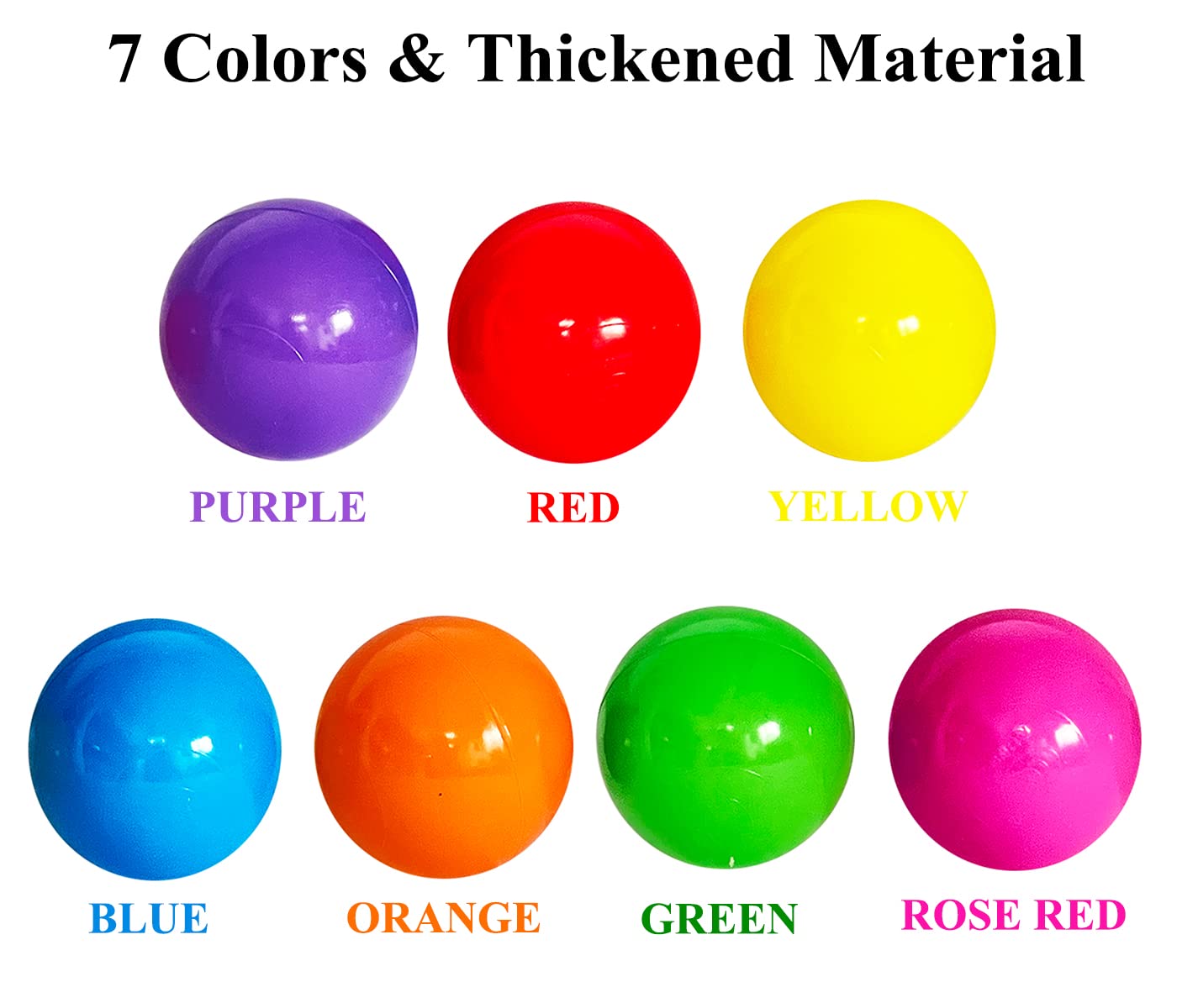 LANGXUN 50 100 200 Soft Plastic Ball Pit Balls for Kids, Gift for Baby Toddler Birthday Christmas, Ball Pit Play Tent, Baby Kiddie Pool Water Toys, Party Decoration