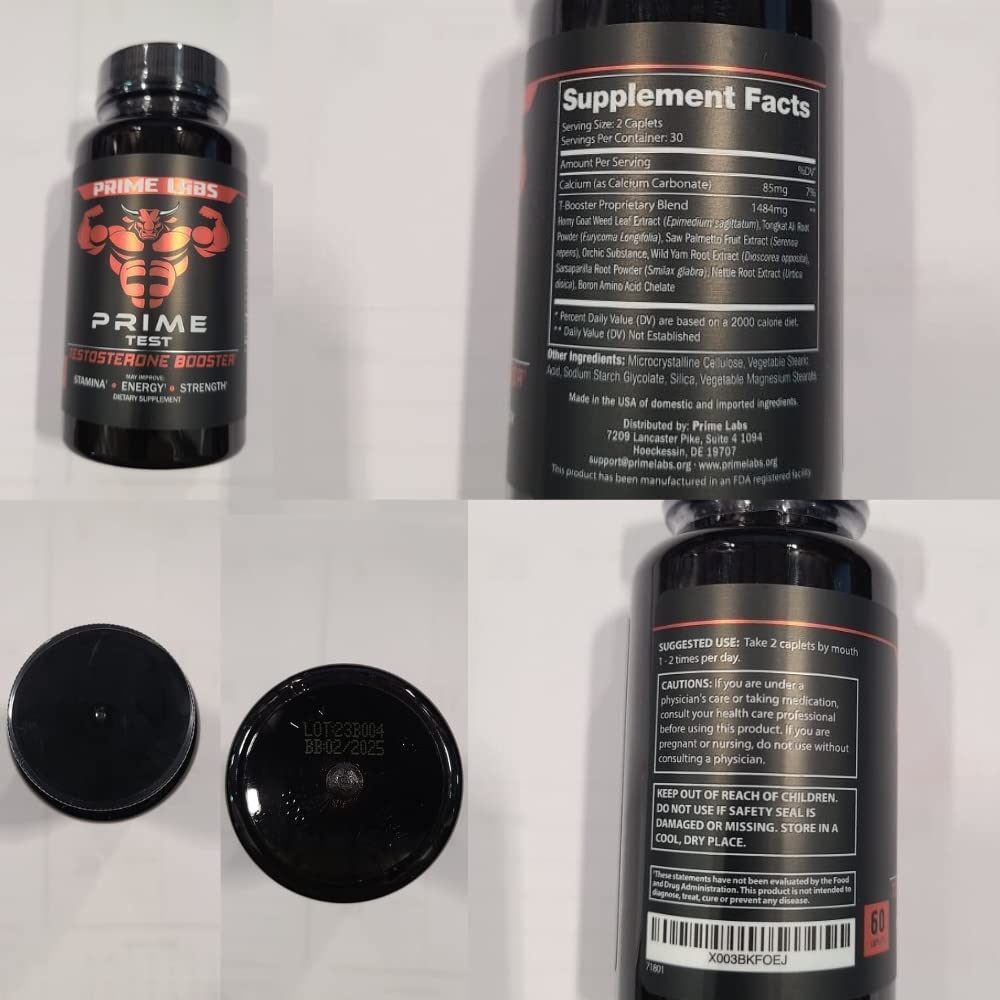 Prime Labs Prime Test Testosterone Booster (60 ct) + Tribulus Terrestris (120 ct)