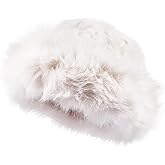 Womens Winter Faux Fur Bucket Hat Warm Faux Mink Plush Hat Fluffy and Soft Fisherman Fuzzy Bucket Hat for Outdoor Russian Hat