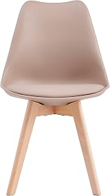 mcc direct Set of 2 Retro Dining Chairs with Wooden Legs & Soft Cushion view 5