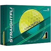 Maxfli StraightFli Golf Balls &ndash; Gloss Yellow, 12-Pack | Low Spin Distance Golf Balls for Straighter Shots | Soft Feel, Durable Ionomer Cover | for Beginners &amp; Recreational Golfers