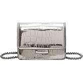 MING GROUP PU Leathe Mini Crossbody Bags for Women's, Y2k Mini Square Purse with Chain Strap Fashion Women Small Evening Bags