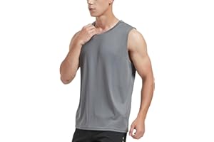 MIER Men's UPF 50+ Sleeveless Workout Swim Shirts Quick Dry Running Tank Tops UV Protection Muscle Tees