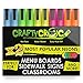 Crafty Croc Liquid Chalk Markers, Neon Chalk Pens Glow under Blacklight, Includes 2 Each Fluorescent Yellow, Blue, Green, Orange and Pink (10 Pack)