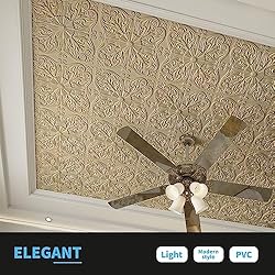 Art3d Decorative Ceiling Tile 2x2 Glue up, Lay in