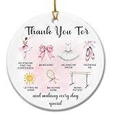 Ballet Christmas Ornaments 2025, Dance Teacher Appreciation Gifts - Thank You Gifts, Ballerina Teacher Ornament for Dance Instructor, Ballet Coach - Double-Sided Ceramic Christmas Tree Decor