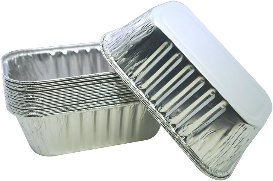 MYStar Mini Disposable Aluminum Foil Baking Pans for Cake, Bread and Loaf, 6.1"x3.4"x2" (420 ml), 20 Count