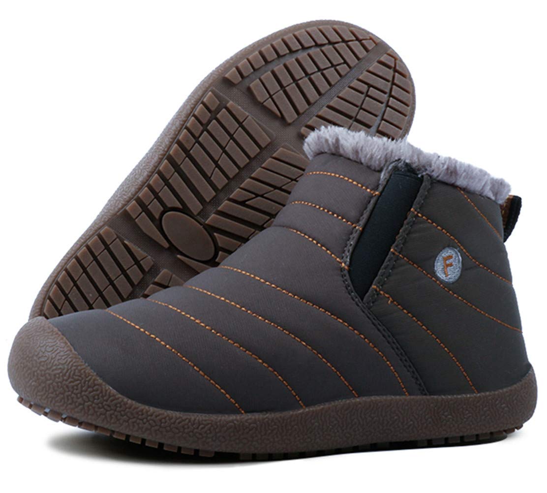 DADAWEN Men Women Slip On Waterproof Outdoor Anti-Slip Fur Lined Ankle Snow Boots - Image 3