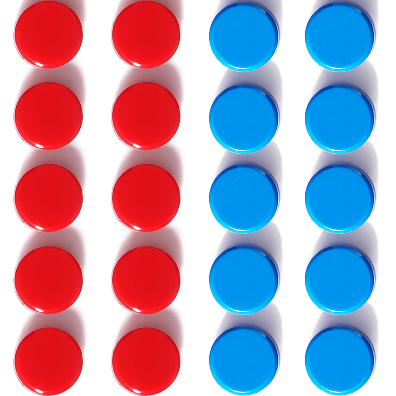 PYJLBX Fridge Magnets - 20Pcs Small Strong Magnets, Heavy Duty Mini Whiteboard Magnets for Crafts, Tiny Cute Round Office Magnet for Refrigerator, Notice Board, Classroom, Kitchen & Home (Red & Blue)