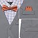 Vittorino Boys 4 Piece Suit Set with Vest Shirt Tie Pants and Hankerchief,Gray - Orange Plaid,10