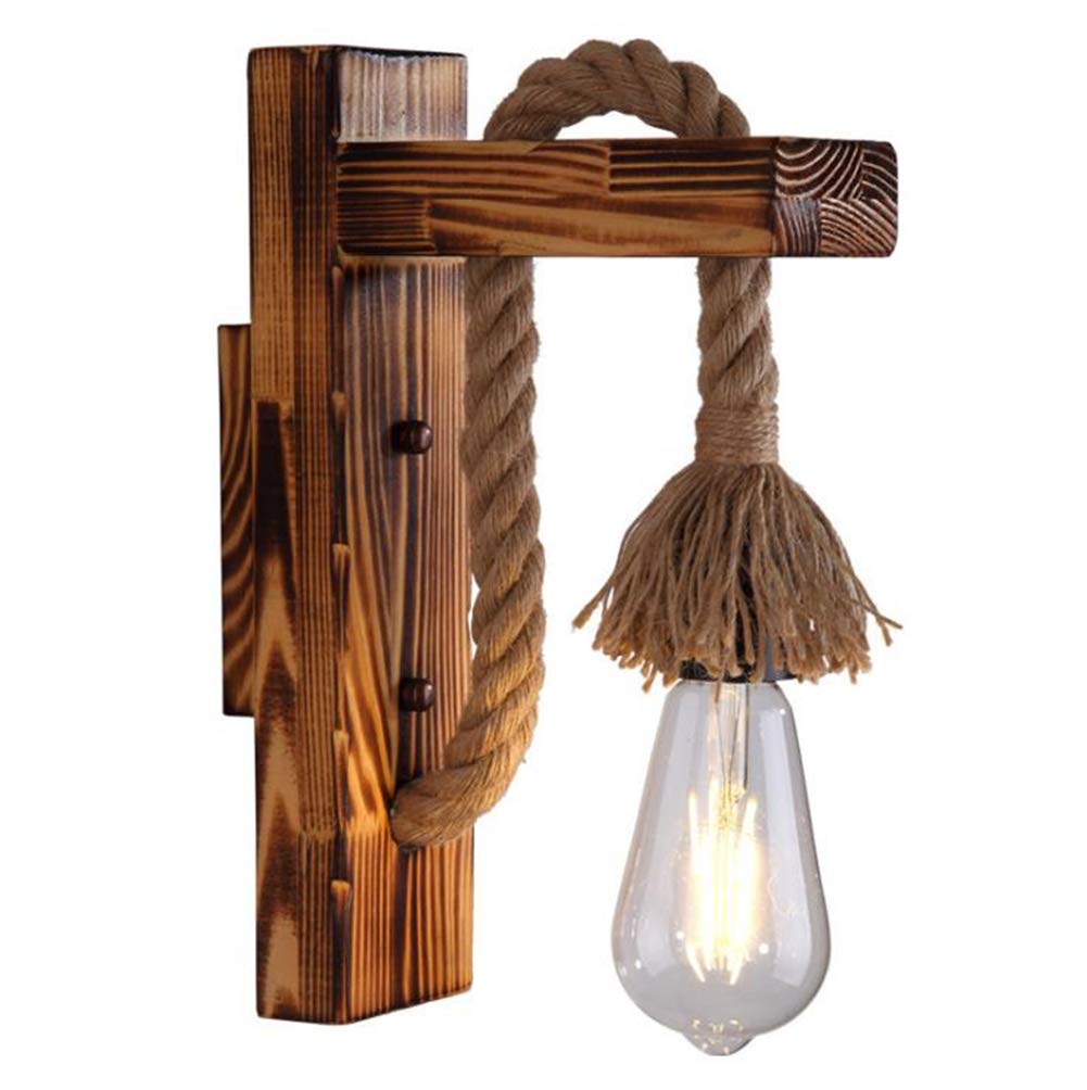 Icole Vintage Industry Wall Lights Loft Wood Retro for Restaurant, Aisle, Corridor, Entrance, Bar, Cafe, Bedroom Bedside