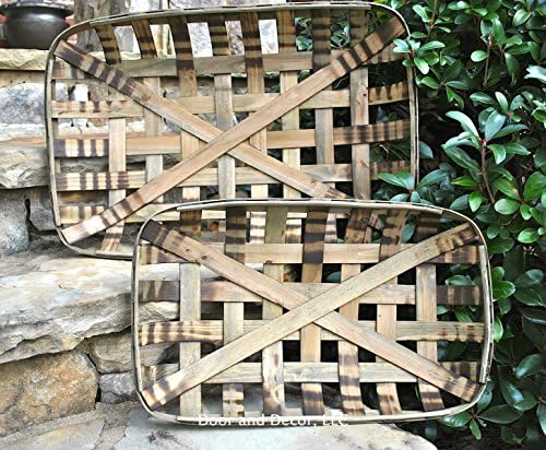 Set of 2 Rustic Farmhouse Style Tobacco Baskets
