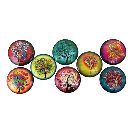 Set Of 8 Funky Trees Cabinet Knobs Amazon Co Uk Diy Tools