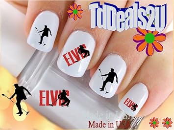 Amazon Com Nail Art Decals Waterslide Nail Transfers Stickers Elvis