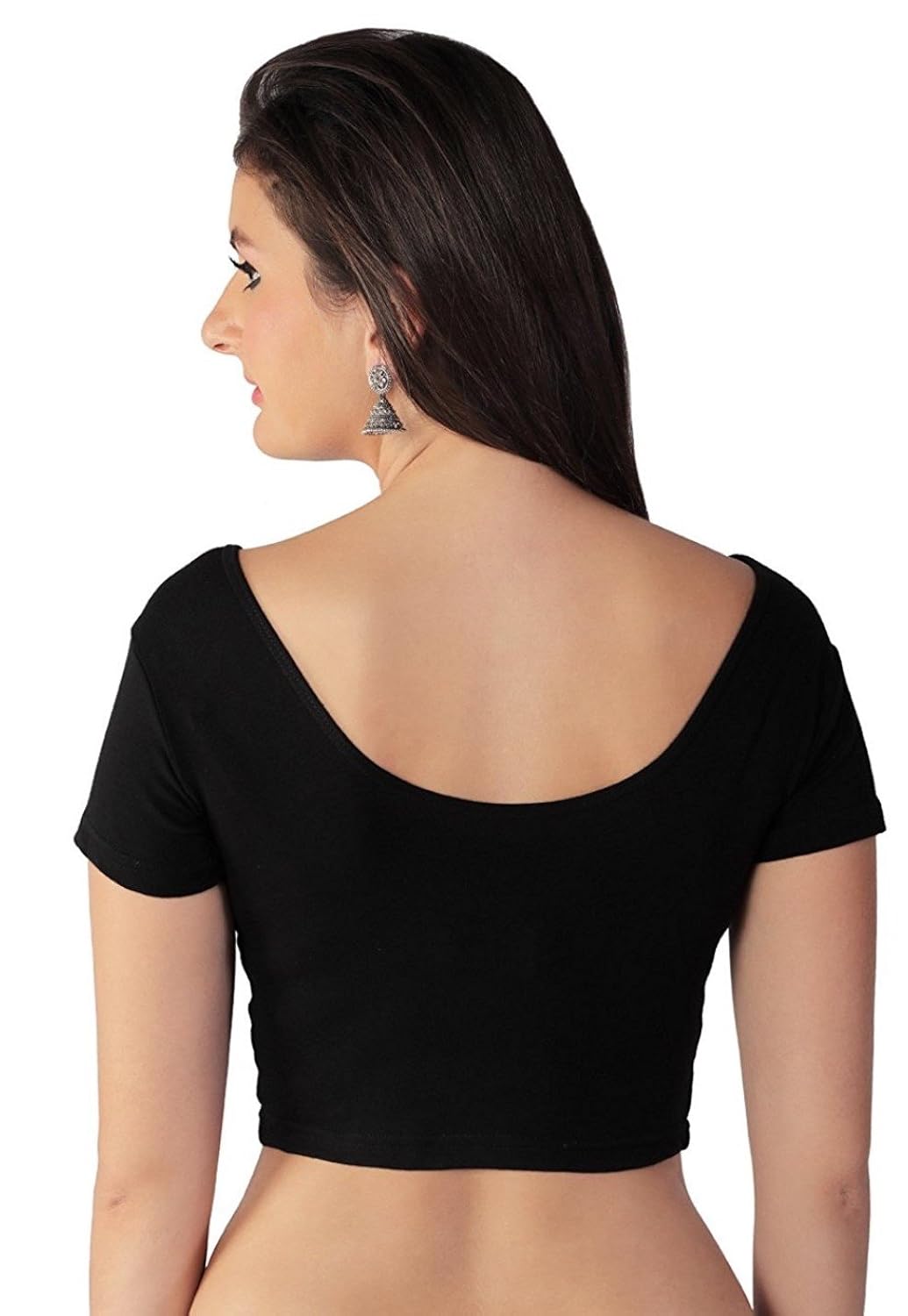 fressia fabrics women's stretchable readymade saree blouse crop top choli