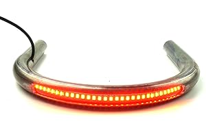 TADAFA 230mm 9.06 inch Width Retro Motorcycle Cafe Racer Seat Frame Hoop Brat Loop with LED Strip Brake Light Turn Singal Tail Light