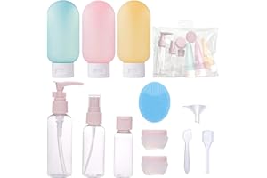 KAYZON Travel Bottles Set for Toiletries, TSA Approved Traveling Essentials Toiletry Silicone Containers Spray Bottle for Shampoo
