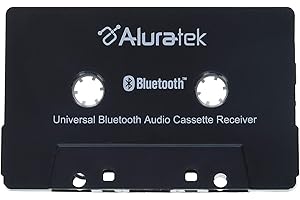 Aluratek Universal Bluetooth Audio Cassette Receiver, Built-in Rechargeable Battery, Up to 8 Hours Playtime, Audio Receiving up to 33 Feet, ABCT01F
