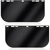Feekoon 2 Pack Face Shield Replacement Lens, 15.5'' x 8'' Tinted Full Face Shield Compatible with Hobart 770580, Protective Safety Visor Replacement for Welding, Grinding, DIY, Cosplay Helmet