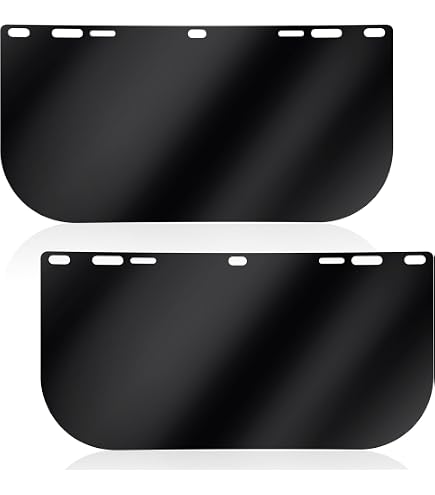 PEUTIER Face Shield Replacement Lens, 15.35x7.87in Premium Lightweight Comfortable Face Shield Lens Replacement Widely Used For Grinding Welding Forging Cutting(Black